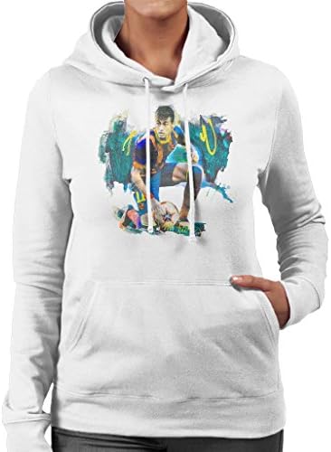 Sidney Maurer Original Portrait of Neymar Barcelona FC Women's Hooded Sweatshirt