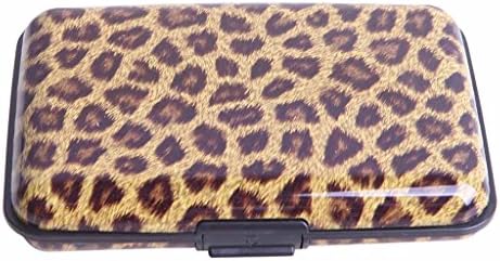 Design Aluminum RFID Blocking Security Protection Pocket Wallet Credit Card Case-Giraffe Print
