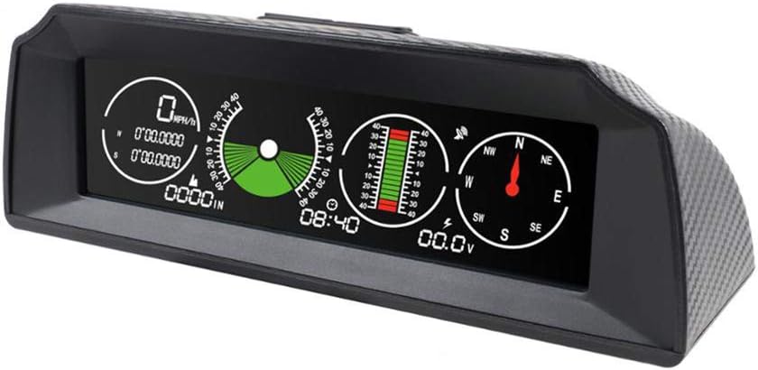 GYFHMY Car Inclinometer GPS Speedometer, Multifunction Electronic Compass Clinometer Indicator, HD LCD Head Back Light, Sleep Mode, Smart for Off-Road Vehicle