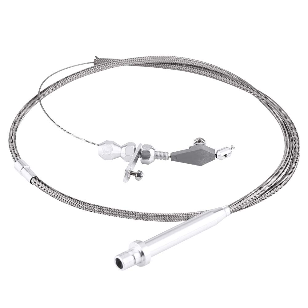 Keenso Down Cable, Stainless Steel Braided Down Cable Th350 Down Cable for Gm 350 Th350 Transmissions Auto and Motorcycle Parts