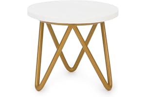 CUTEMINI 1 6 Scale Dollhouse Furniture Mini Circle Coffee Table Miniature Decor for Living Room Bedroom Family Room Kitchen Balcony Fairy Garden Project Decoration (Golden Stand)