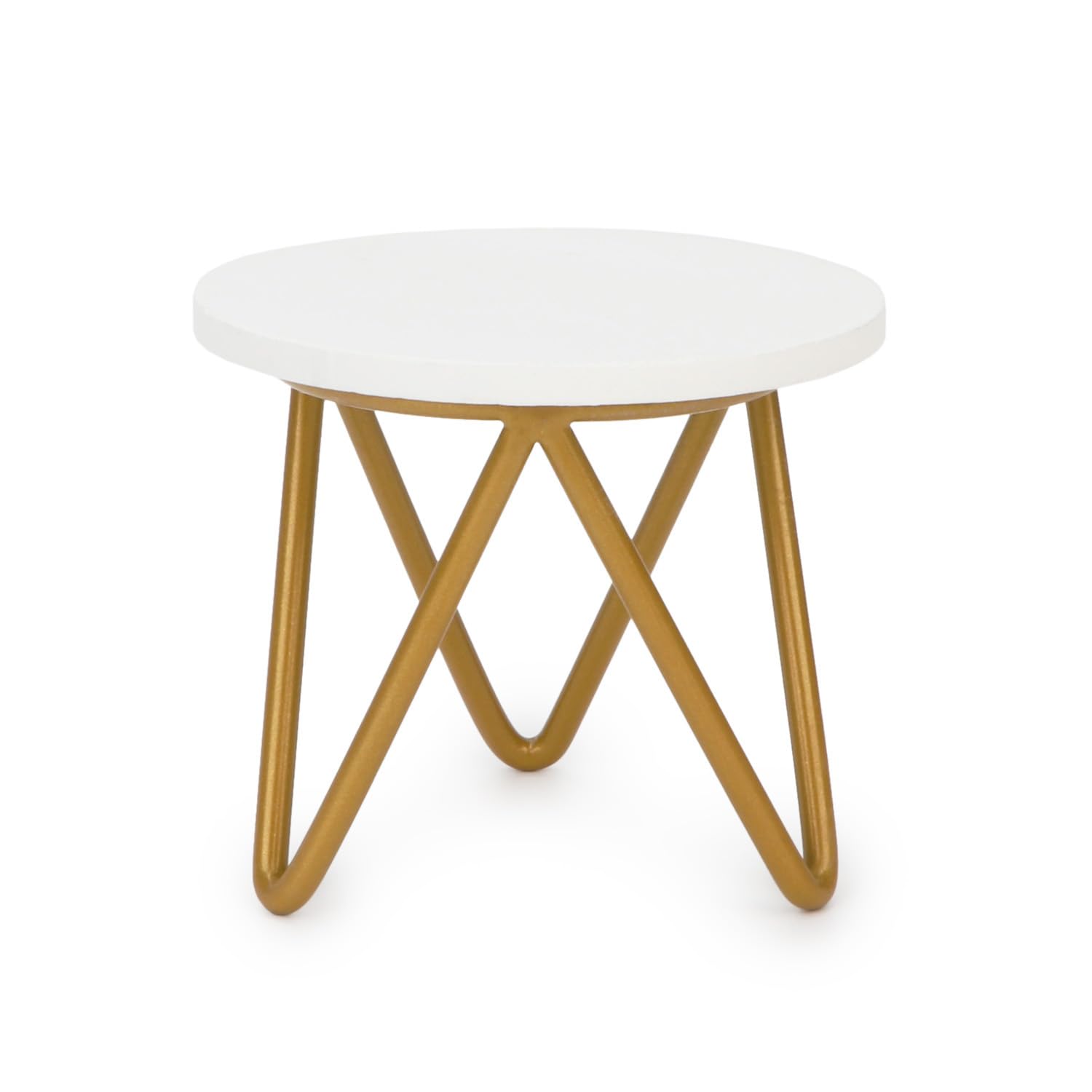 Photo 1 of 1 6 Scale Dollhouse Furniture Mini Circle Coffee Table Miniature Decor for Living Room Bedroom Family Room Kitchen Balcony Fairy Garden Project Decoration (Golden Stand)