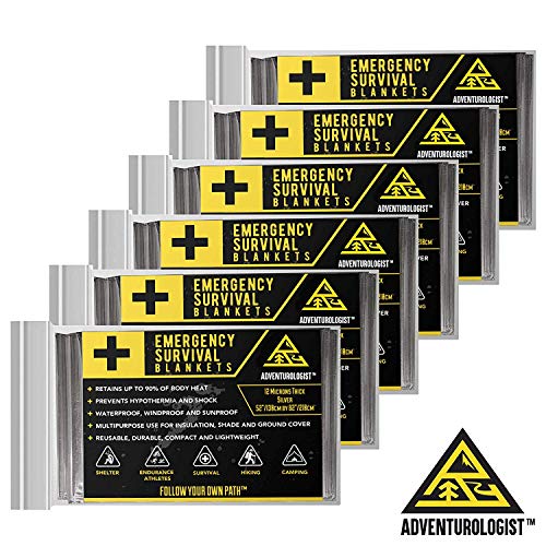EMERGENCY FOIL BLANKET SET OF 6 Thermal, Mylar Space Blankets