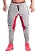 Ouber Men's Fitted Jogger Pants Gym Workout Running Sweatpants with Zipper Bottom (Gray,M)