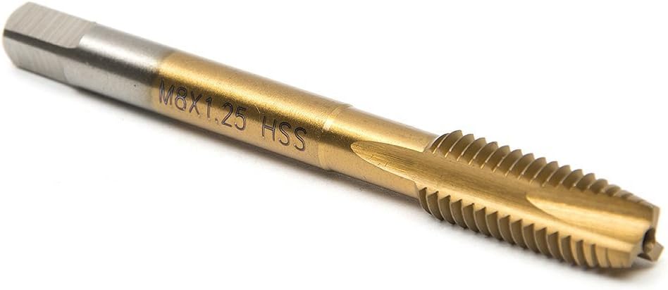 Malayas Tap & Die Set, Malayas 5pcs Titanium Coated HSS M3 M4 M5 M6 M8 Right Hand Tap Machine Spiral Point Straight Fluted Screw Thread Plug Tap & Bottoming Tap - Image 5