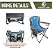 ALPHA CAMP Oversized Camping Folding Chair Heavy Duty Steel Frame Support 350 LBS Collapsible Arm Chair with Cup Holder Quad Lumbar Back Portable for Outdoor/Indoor