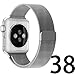 Tirnga Milanese Loop Mesh Smooth Stainless Steel Metal Strap Freely Fully Magnetic Closure Clasp Wrist Band Replacement Bracelet for Watch Band Series 3/2/1, 38 mm, Silver