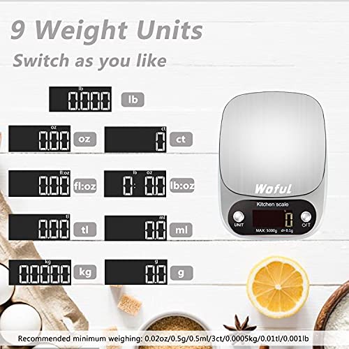 Digital Kitchen Scale,Food Scale,Weight Grams and Ounces for Cooking
