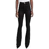 Ultra High Rise Skinny Bootcut in Coated Black