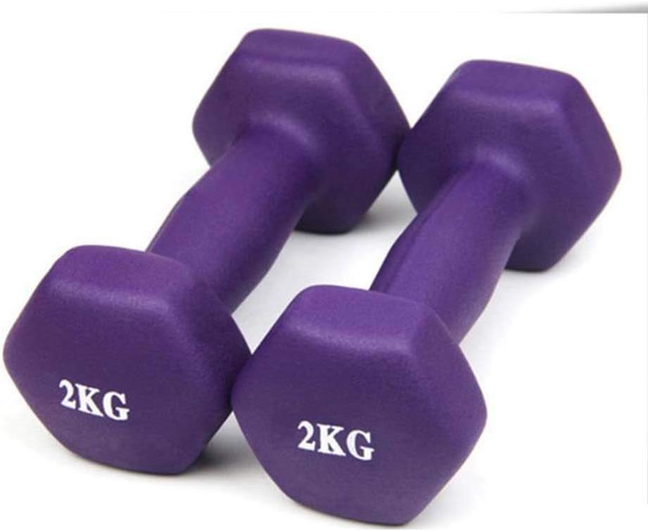 Small Dumbbells for Women,A Variety of Color Specifications Slimming Home Weight Loss Fitness Dip Plastic Dumbbell,Purple,2.2 pounds Single