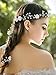 Venusvi Wedding Hair Vine Long Shiny Headpiece for Bridal Crystal and Flower Hair Accessories for Brides