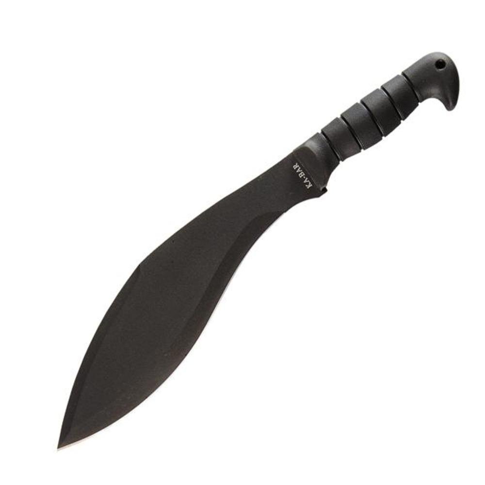 KA-BAR 2-1249-9 Cuchillo Kukri de hoja fija, hoja negra con mango y funda negros