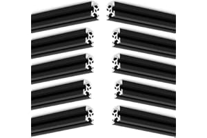 SeekLiny US 10PCS 2020 Aluminum Extrusion European Standard 200mm(7.87 inch) Length Anodized Extruded Aluminum Black for CNC DIY 3D Printer and Industrial Bracket Making