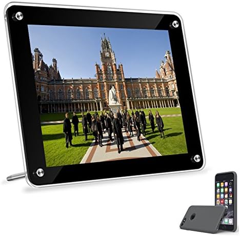 Picture Frame + Free iPhone 7 Case 4.7 Inch Liquid Silicone Rubber Gel Flexible Full Body Scratch-resistant Protective Shockproof with Soft Microfiber Cloth Lining Cushion (Gray)