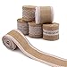 Burlap Ribbon,SS SHOVAN Burlap Ribbon Roll Natural Jute Fabric Ribbons with White Lace for DIY Projects Gift Wrapping Christmas Decorations