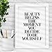 Beauty Begins the Moment You Decide to be Yourself Typography Poster Coco Chanel Wall Decor Motivational Print Inspirational Poster Home Decor