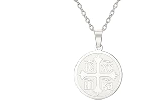 EUEAVAN Orthodox Cross Necklace for Women IC XC NIKA Cross Jesus Christ Medallion Pendant Greek Byzantine Cross Necklace Eastern Religious Jewelry Christian Catholic Gift