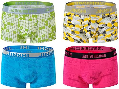 JINSHI Men's Funny Boxer Brief Magic Print 4-Pack XL