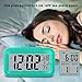 GLOUE Battery Operated Cordless Digital Alarm Clock Smart Sensor Night Light, Date, Snooze, Temperature, 12/24Hr switchable, Simple Operation, for Kids/Heavy Sleepers/Bedroom/Travel (Blue)