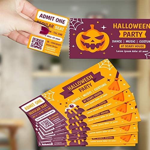 Custom Event Tickets - Front & Back with 2" Perforation, Entrance Raffle Ticket for Concerts, Free Drinks, Weddings, Work Events or Party Bar (Pack of 50, 14pt. Gloss, 8.5" X 3.5")