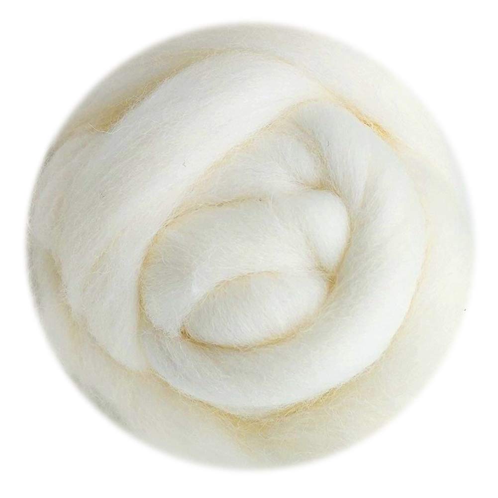 Beauty360 Wool Roving 100g Merino 70's Grade Super Soft Wholesale Wool Top Roving Fiber for Needle Felting Kits (No.1)