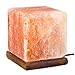 HemingWeigh Salt Lamp Rock Salt Cube Lamp 12 Cm on Wood Base, Electric Wire and Bulb Included [Hand Crafted Salt Lamp]