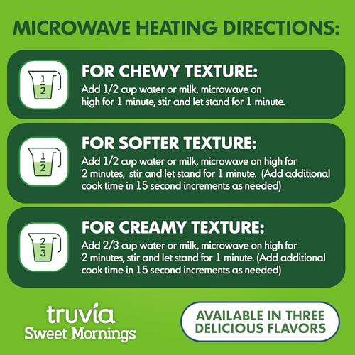 TRUVIA® SWEET MORNINGS™ ORIGINAL INSTANT ROLLED OAT OATMEAL PACKETS, 12 G PROTEIN, NO SUGAR ADDED (6 PACKETS)