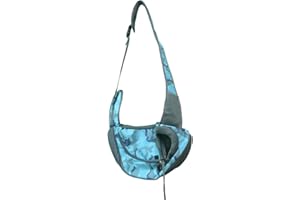 LIANQIAN Pet Dog Sling Carrier Breathable Mesh Travel Safe Sling Bag Carrier for Small Pet Dogs Sling Bag (Blue)