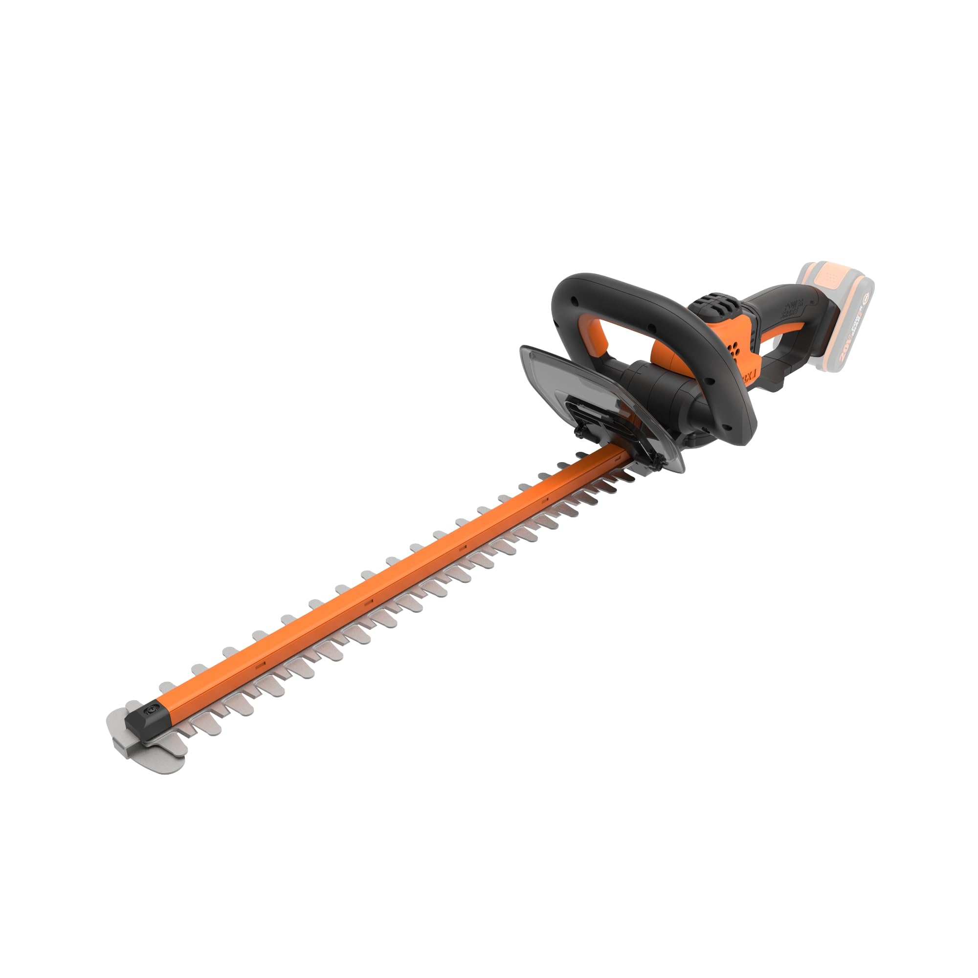 Worx WG261E.9 - Cesoie per siepe, 20 V, lunghezza lama 44 cm, 19 mm, batteria e caricatore non inclusi, colore: Nero/Arancione