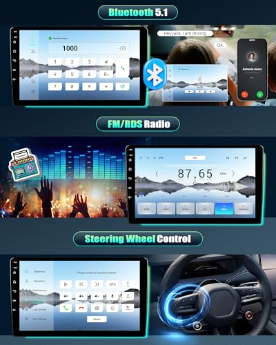 CAMECHO Qualcomm 8-Core 4+64G Android 15 DSP Car Radio for Porsche Cayenne 2002-2010 with Rear View Camera, 9 Inch Wireless Carplay Bluetooth Radio with Android Auto WiFi GPS FM/RDS Mirror Link