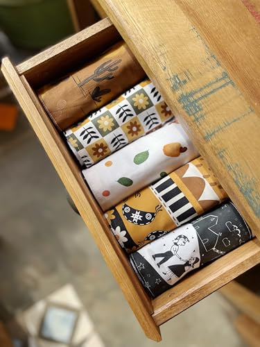Kit 5 Panos de Prato com Saquinho Presenteável 100% Algodão Ceci Petit Home - Cordel Encantado