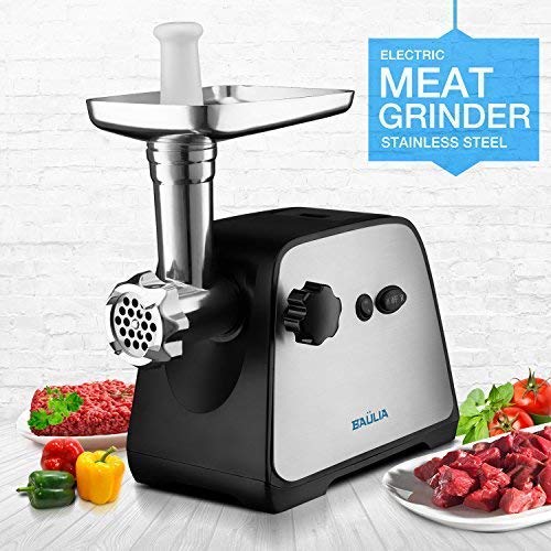 Baulia MG806 Electric Grinder for Home Use, 3 Cutting Blades & Stuffing Tubes, Stainless Steel Meat Mincer for Making Sausages, Chopped Liver, Size #10, Silver (Certified Refurbished) - Thumbnail 7