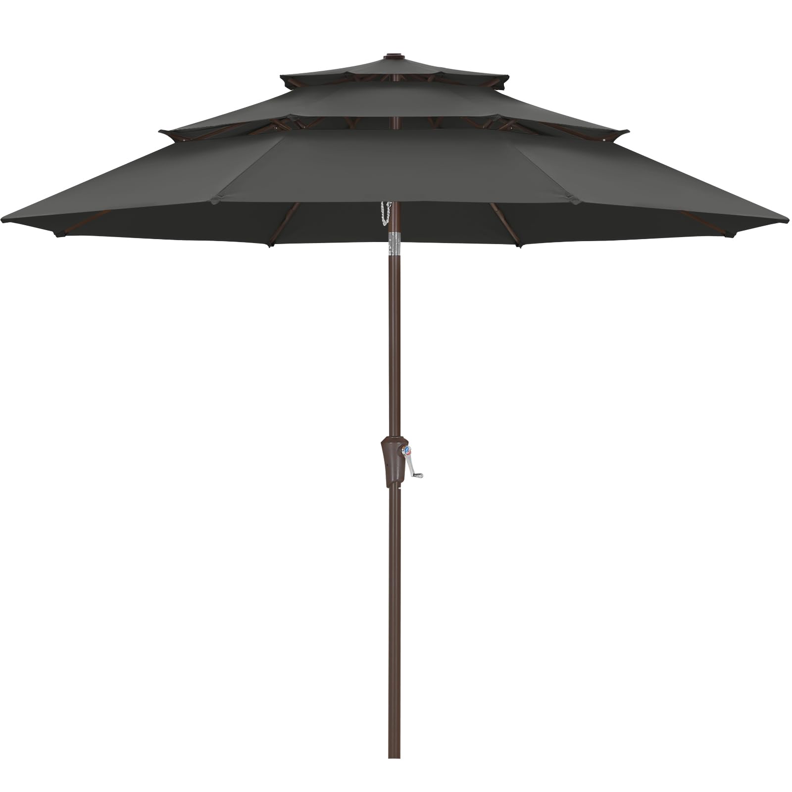 Photo 1 of *****LOOSE PANNEL****ABCCANOPY 11Ft 3 Tiers Market Umbrella, Outdoor Table Umbrella for Patio, Deck, Backyard (Dark Gray)