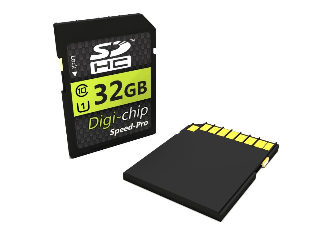 Digi-Chip HIGH SPEED 32GB UHS-1 CLASS 10 SDHC Memory Card for Nikon D800, D800E, D3200, D600, D750, D5200, D7100, D610, D5300, D5600, D7500, D850, D3100, D3500, D3400, DF, D3300 and D5100 Digital Camera
