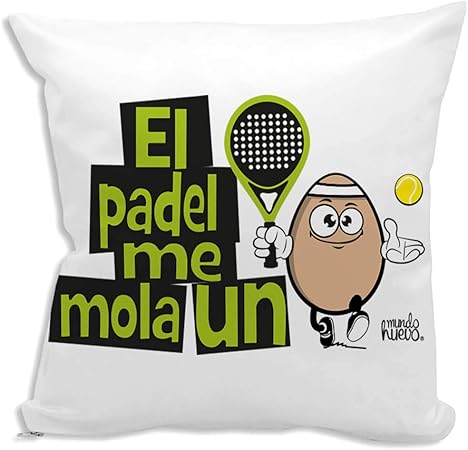 Cojin Decorativo, Original y Personalizado para Regalo, Ideal para Hobby. Incluye Relleno. El Padel me Mola un Huevo. 42,5 X 42,5 cm. Cojines con Agradable Tacto de Algodon.: Amazon.es: Hogar