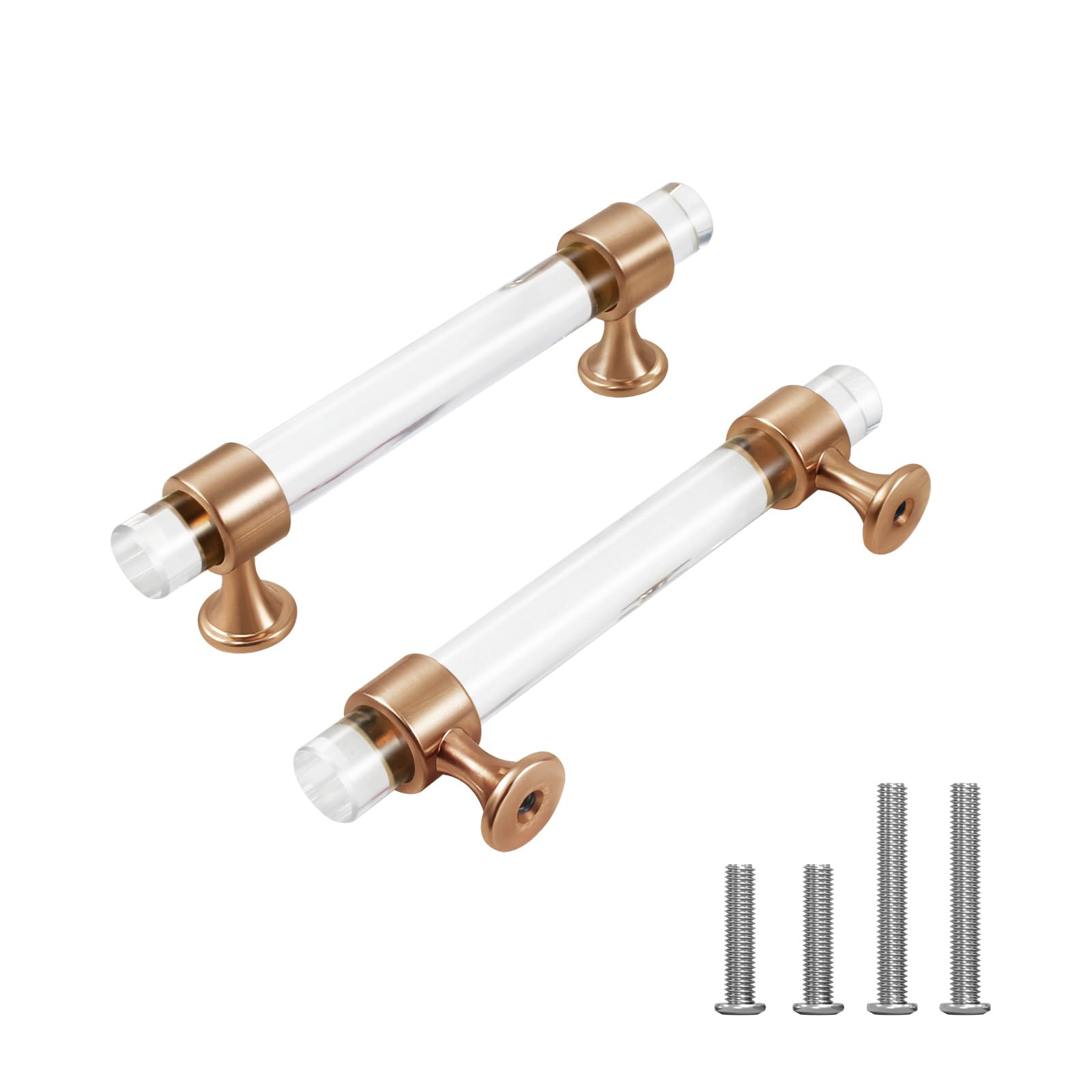 Photo 1 of naubea 6 Pack Champagne Bronze Cabinet Pulls 3.75 Inch(96mm) Hole Center Crystal Glass Drawer Pulls Kitchen Cabinet Hardware Cabinet Handles for Bathroom Dressers Cupboard Drawers