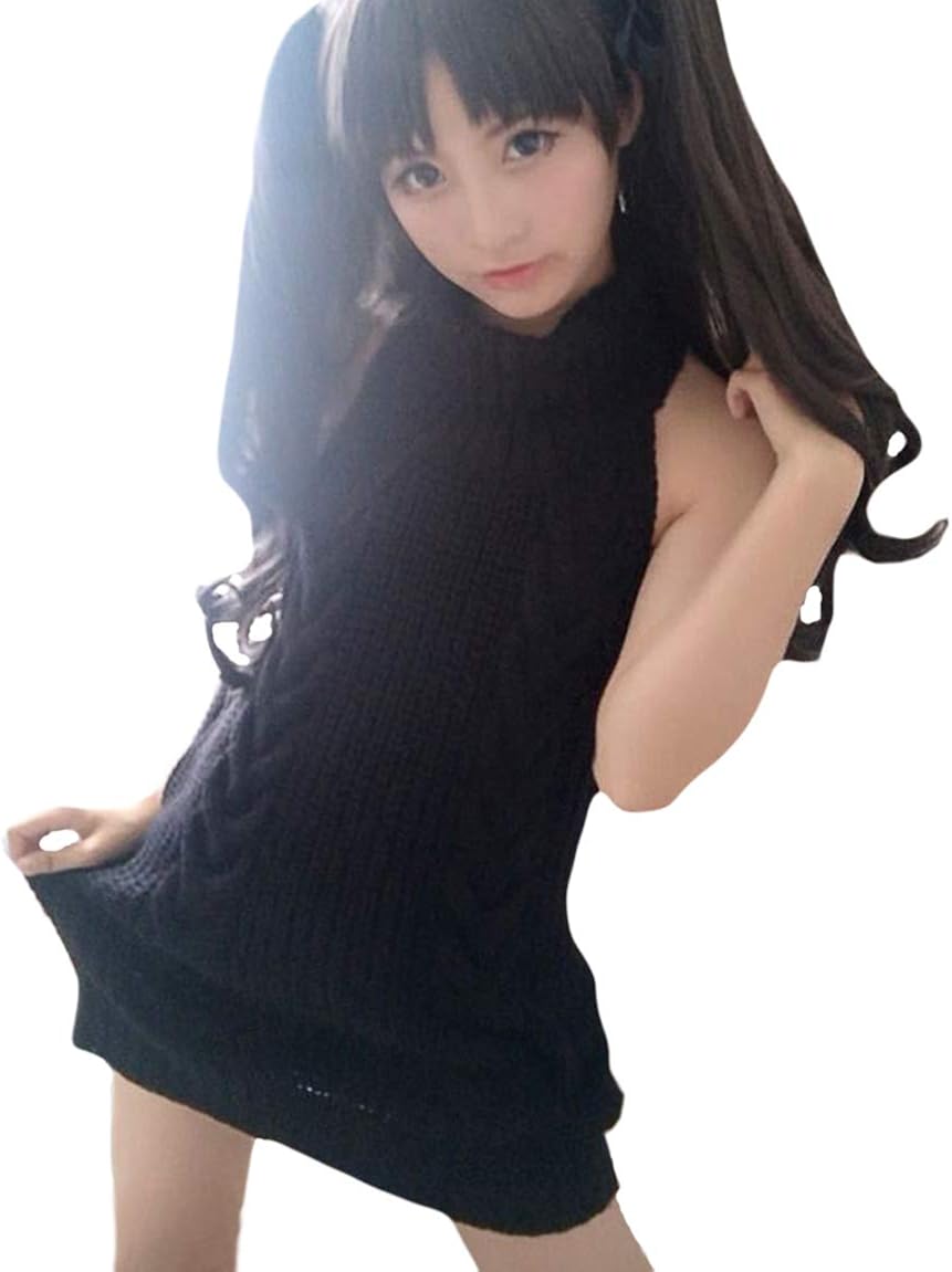 YUANMO Women's Backless Hollow Out Anime Cosplay Virgin Killer Sweater One-Piece Bikini Knit Tank Top Vest - Image 5