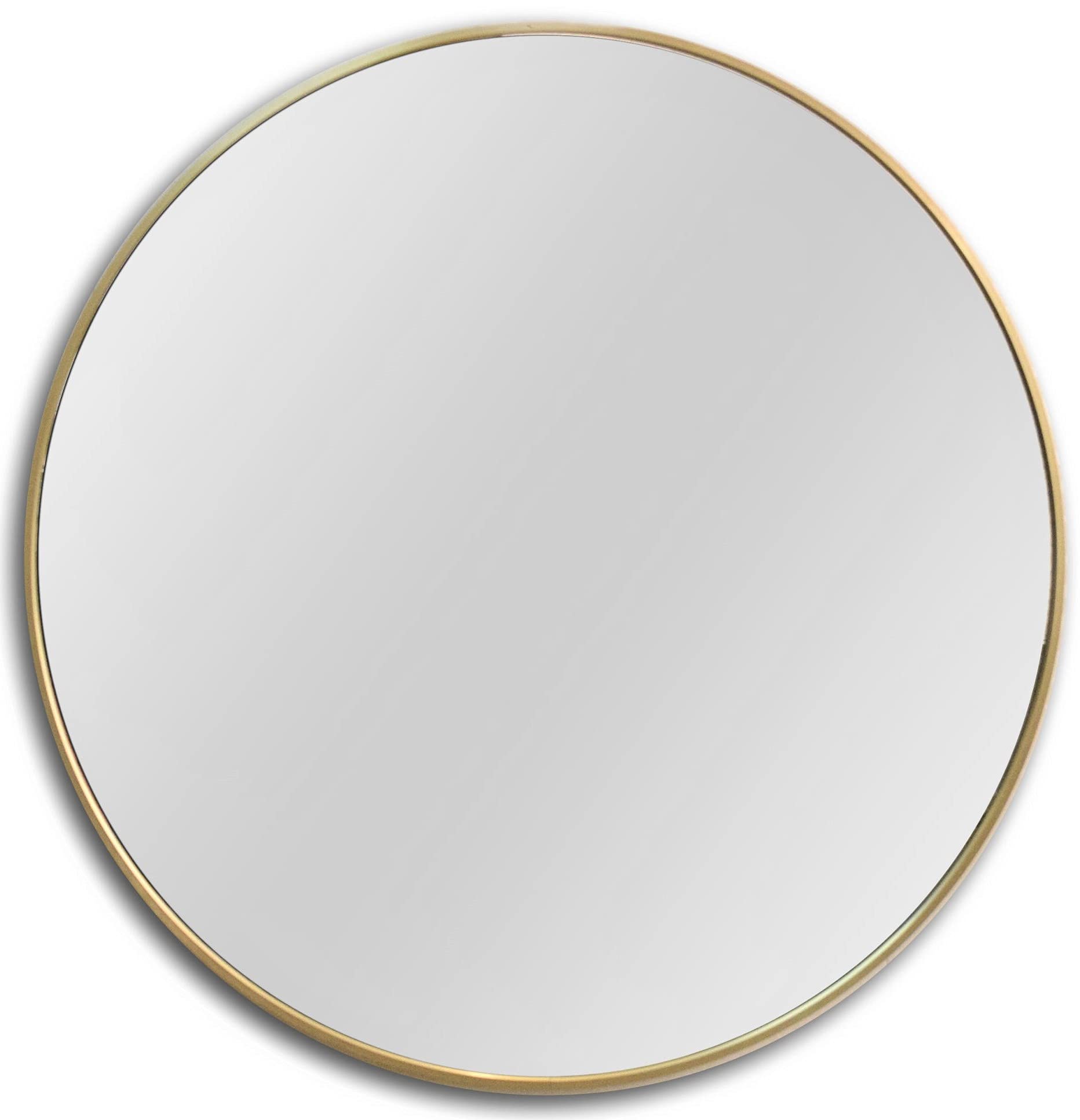 Buy Beaulieu Home Large 80cm Round Brushed Gold Mirror, Metal frame