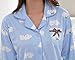 MyFav Big Girls Cute Moustache Printed Pajama Set Novel Cloud Winter Sleepwear