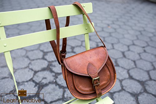 Leather Native Women's Leather Purse Gypsy Bag Crossbody Women Handbag Shoulder Travel Satchel Tote Bag 7x9x3 Inches Brown Pre Valentines Day Special Sale! - Thumbnail 7