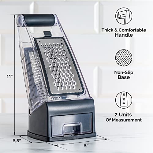 Joined Cheese Grater with Container Box Grater Cheese Shredder Lemon
