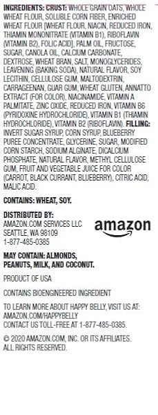 AMAZON GROCERY, BLUEBERRY FRUIT & GRAIN CEREAL BARS, 1.3 OZ, 8 CT