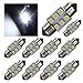 SAWE - 31MM 6-SMD 3528 Festoon Dome Map Interior LED Light Bulbs Lamp DE3175 DE3022 DE3021 3024 (10 pieces) (White)