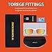 TOREGE Polarized Sports Sunglasses for Man Women Cycling Running Fishing Golf TR90 Unbreakable Frame TR034 (White&Red Tips&Red Lens)