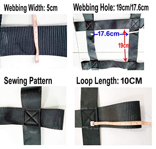 FONG 15 ft X 6 ft Climbing Cargo Net Black - Indoor Climbing net - Outdoor Cargo Webbing Net - Military Climbing Cargo Net (15)