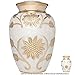 Mini Keepsake Urn • Miniature Funeral Cremation Urn fits Small Amount of Ashes • Lisette White Model • 3 inches Tall