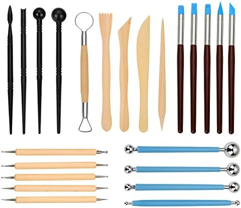 23 Pieces Ball Stylus Dotting Tools Set Clay Pottery Carving Modeling Tools Embossing Sculpting Set for Beginners or Experts