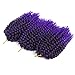 HVAXING 8 inch Short Marlybob Crochet Braiding Hair 3 Bundles/pack Afro Kinky Curly Synthetic Ombre Braids Hair Extensions (Natural Color-Purple)