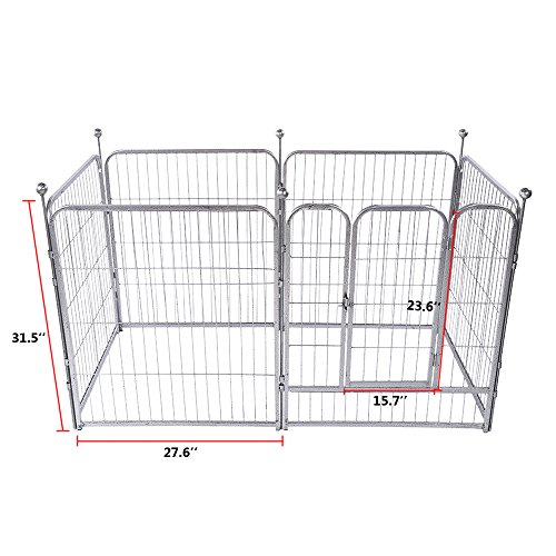 okdeals Heavy Duty Pet Playpen,6 Panel Folding Metal Dog Exercise Fence With Door fit for Indoor Hall Doorway Stairs, Fits Small Medium Animals