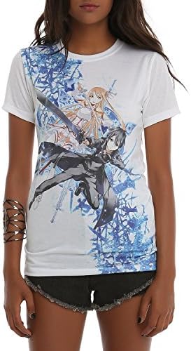 Sword Art Online Asuna & Kirito Sublimation Girls T-Shirt X-Small